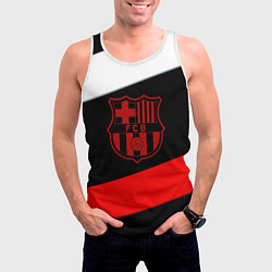 Майка-безрукавка мужская Barcelona stripes sport, цвет: 3D-белый — фото 2