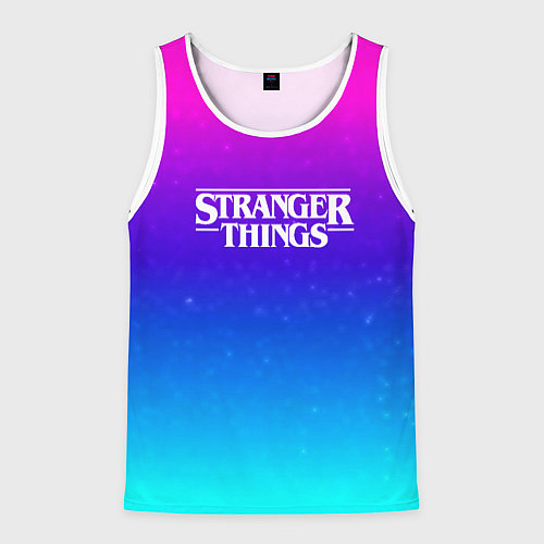 Мужская майка без рукавов Stranger Things gradient colors / 3D-Белый – фото 1