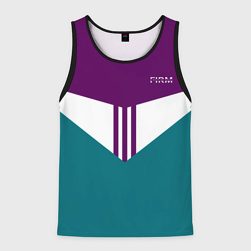 Мужская майка без рукавов FIRM темная сирень и бирюза / 3D-Черный – фото 1