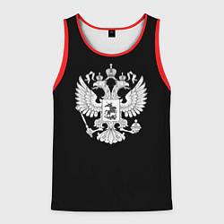 Мужская майка без рукавов Герб РФ серый патриотический