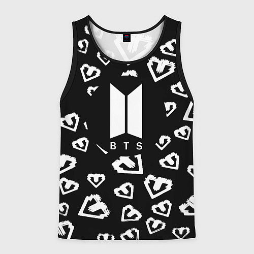 Мужская майка без рукавов BTS band black kpop / 3D-Черный – фото 1