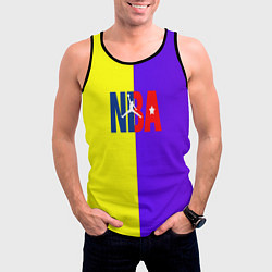 Майка-безрукавка мужская NBA sport полосы, цвет: 3D-черный — фото 2