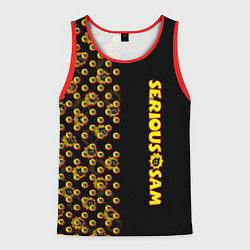 Майка-безрукавка мужская Serious Sam pattern game, цвет: 3D-красный