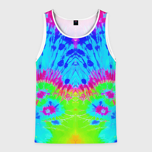 Мужская майка без рукавов Tie-Dye abstraction / 3D-Белый – фото 1