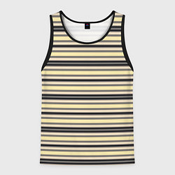 Мужская майка без рукавов Полосатый жёлто-серый