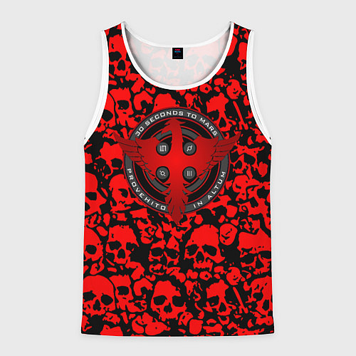 Мужская майка без рукавов Thirty Seconds to Mars skull pattern / 3D-Белый – фото 1