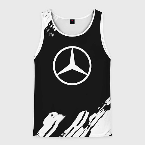 Мужская майка без рукавов Mercedes benz краски спорт / 3D-Белый – фото 1