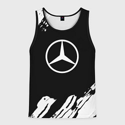 Майка-безрукавка мужская Mercedes benz краски спорт, цвет: 3D-черный