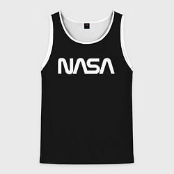 Майка-безрукавка мужская NASA space logo, цвет: 3D-белый
