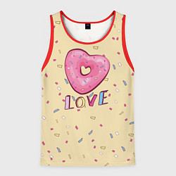 Майка-безрукавка мужская Пончик с любовью, цвет: 3D-красный