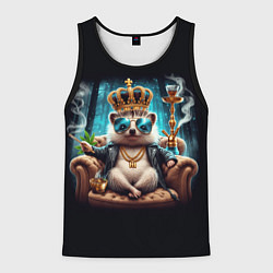 Мужская майка без рукавов Ёжик в тумане с дымом кальяна