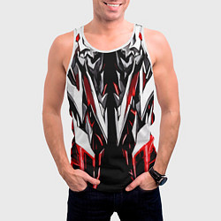 Майка-безрукавка мужская Белый и красный металл, цвет: 3D-белый — фото 2