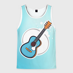 Мужская майка без рукавов Гитара шестиструнная бирюзовая