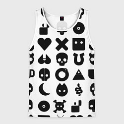 Майка-безрукавка мужская Love death robots pattern white, цвет: 3D-белый