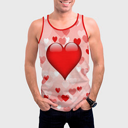 Майка-безрукавка мужская Огромное сердце, цвет: 3D-красный — фото 2