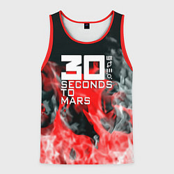 Майка-безрукавка мужская Seconds to mars fire, цвет: 3D-красный