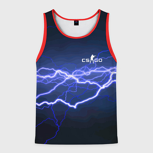 Мужская майка без рукавов Counter Strike - lightning / 3D-Красный – фото 1