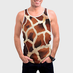 Майка-безрукавка мужская Пятнистый мех жирафа, цвет: 3D-белый — фото 2