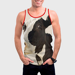 Майка-безрукавка мужская Настоящая корова, цвет: 3D-красный — фото 2