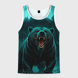 Мужская майка без рукавов Царь тайги - медведь молнии