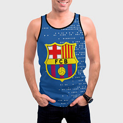 Майка-безрукавка мужская Футбольный клуб Барселона - логотип крупный, цвет: 3D-черный — фото 2