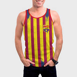 Майка-безрукавка мужская Полосатые цвета футбольного клуба Барселона, цвет: 3D-красный — фото 2