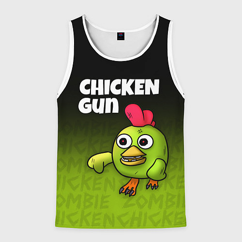 Мужская майка без рукавов Chicken Gun - Zombie Chicken / 3D-Белый – фото 1