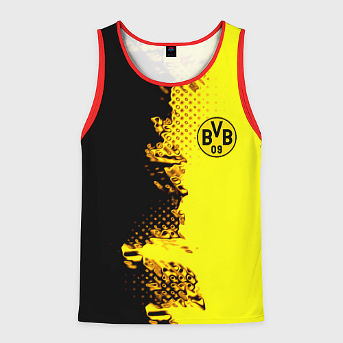 Мужская майка без рукавов Borussia fc sport краски / 3D-Красный – фото 1