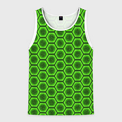 Майка-безрукавка мужская Энергетический щит - зеленый, цвет: 3D-белый