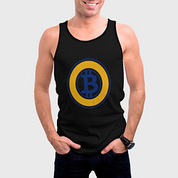Майка-безрукавка мужская Биткоин лого криптовалюта, цвет: 3D-черный — фото 2