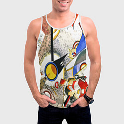 Майка-безрукавка мужская Кандинский картина - шумная акварель, цвет: 3D-белый — фото 2