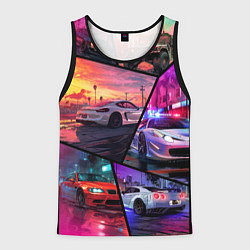 Майка-безрукавка мужская GTA style cars, цвет: 3D-черный
