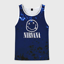 Майка-безрукавка мужская Nirvana рок краски, цвет: 3D-белый