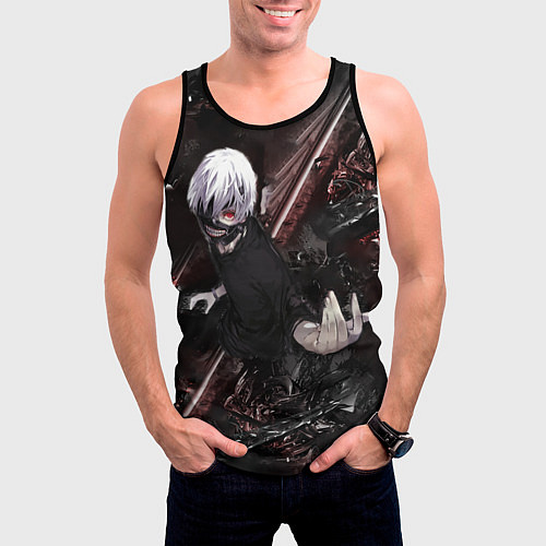 Мужская майка без рукавов Tokyo Ghoul anime / 3D-Черный – фото 3