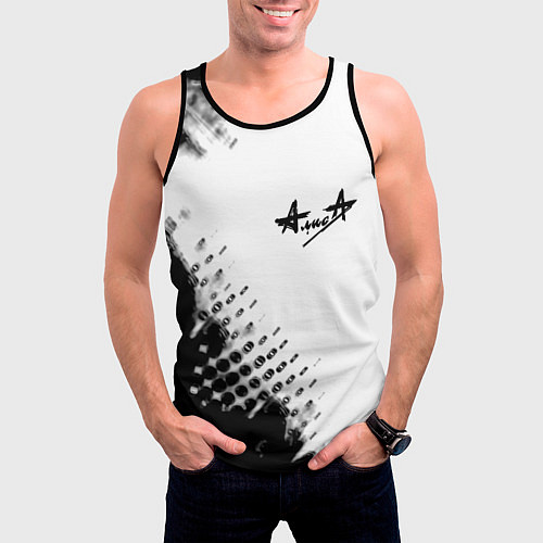 Мужская майка без рукавов Алиса краски текстура / 3D-Черный – фото 3