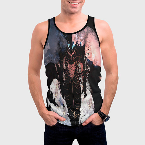 Мужская майка без рукавов Solo leveling - Igris / 3D-Черный – фото 3