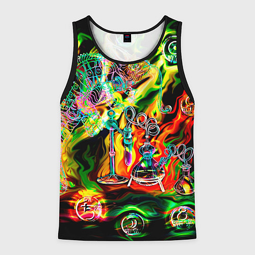 Мужская майка без рукавов Хамелеон и стихии / 3D-Черный – фото 1