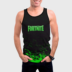 Майка-безрукавка мужская Fortnite краски зелёные, цвет: 3D-черный — фото 2