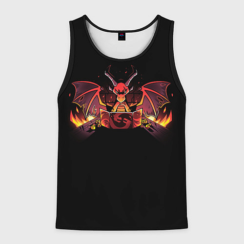 Мужская майка без рукавов Дракон мастер - DnD / 3D-Черный – фото 1