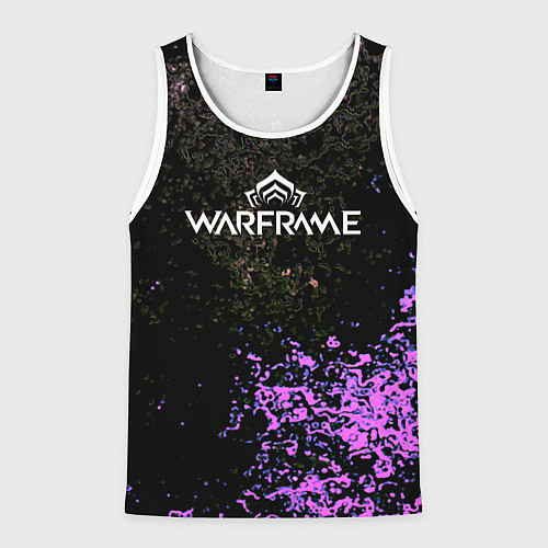 Мужская майка без рукавов Warframe брызги неоновых красок / 3D-Белый – фото 1