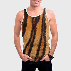 Майка-безрукавка мужская Тигровая шкура, цвет: 3D-белый — фото 2