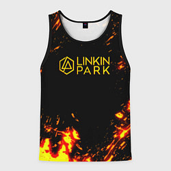 Майка-безрукавка мужская Linkin park огненный стиль, цвет: 3D-черный