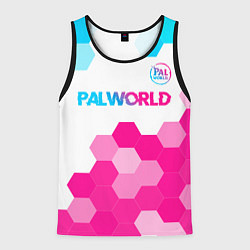 Майка-безрукавка мужская Palworld neon gradient style посередине, цвет: 3D-черный