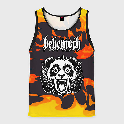 Мужская майка без рукавов Behemoth рок панда и огонь / 3D-Черный – фото 1
