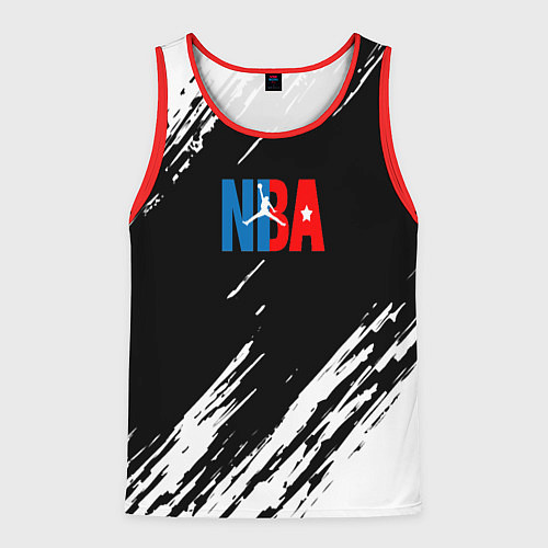 Мужская майка без рукавов Basketball текстура краски nba / 3D-Красный – фото 1