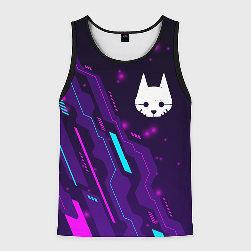 Мужская майка без рукавов Stray neon gaming / 3D-Черный – фото 1