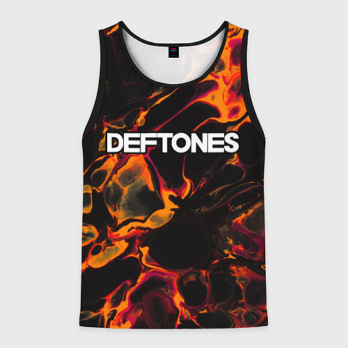 Мужская майка без рукавов Deftones red lava / 3D-Черный – фото 1