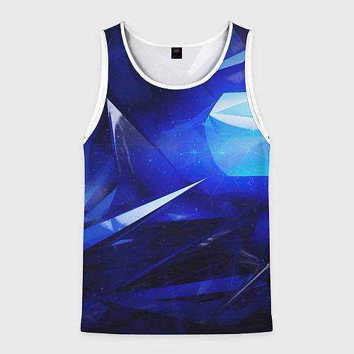 Мужская майка без рукавов Black and blue abstract background sport style / 3D-Белый – фото 1
