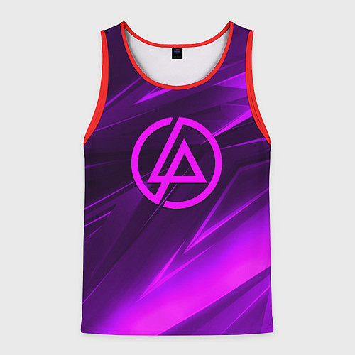 Мужская майка без рукавов Linkin park neon stripes logo / 3D-Красный – фото 1