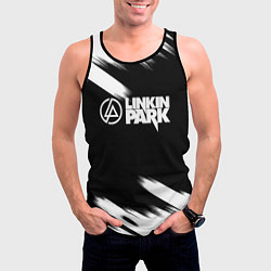 Майка-безрукавка мужская Linkin park рок бенд краски, цвет: 3D-черный — фото 2